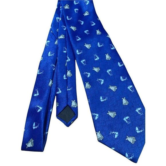 Ties in Disguise Blue Liberty Bell Print Polyester - Picture 3 of 5